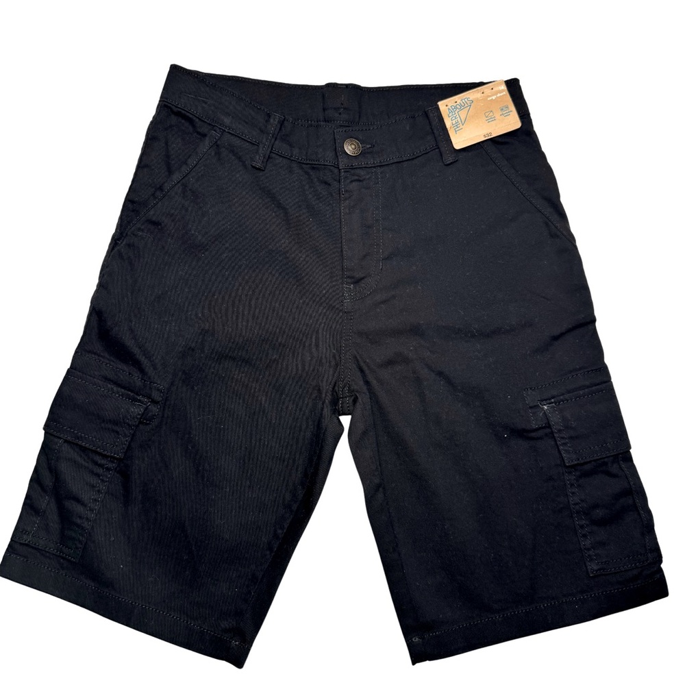 Thereabouts Boys Stretch Fabric Adjustable Waist Cargo Shorts in Black size 14